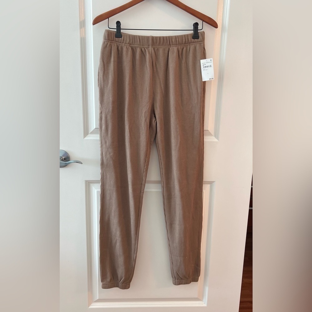 Good American Thermal Boyfriend Sweatpants 2 NWT